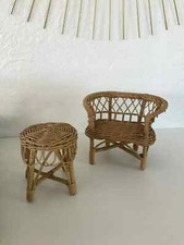 8 ⚜️ Vintage Wicker and Rattan Doll Furniture Set