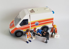Playmobil Véhicule Ambulance Secours + 3 Figurines Brancard - Issu du set 5541