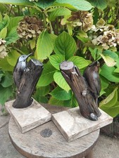 Pair of M. Leducq Art Deco Birds Bookends on Marble Bases. Bird Book Greenhouse