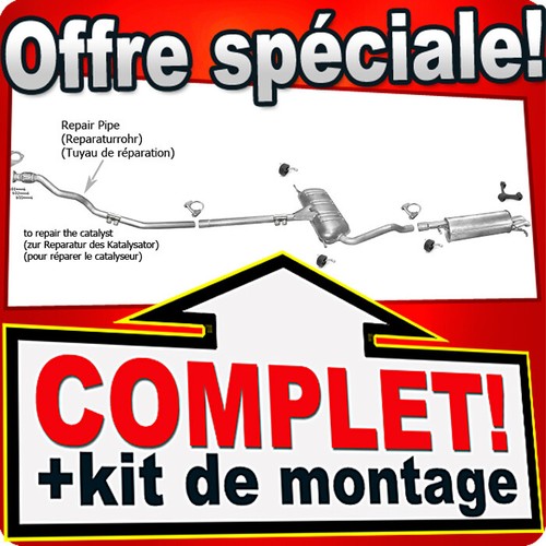 Ligne pot échappement - pot, d'échappement