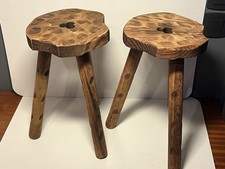 Paire De Tabourets Tripode En