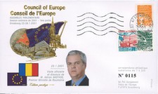 CE52-IB1 FDC Conseil Europe "NASTASE, Roumanie" 01-2001