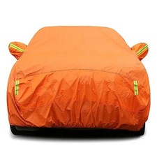 Housse Bâche Protection Voiture Universelle Orange Anti-UV Été Neige 190T