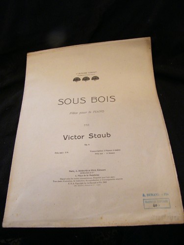 Partition sous bois victor - partition,