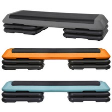 Aerobic Exercise Stepper with 4''-6''-8'' Adjustable Risers Gray/Green/Yellow