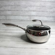 Tupperware Chef Series Non Stick 2.5 Qt Sauce Pan Stainless Steel Glass Cover