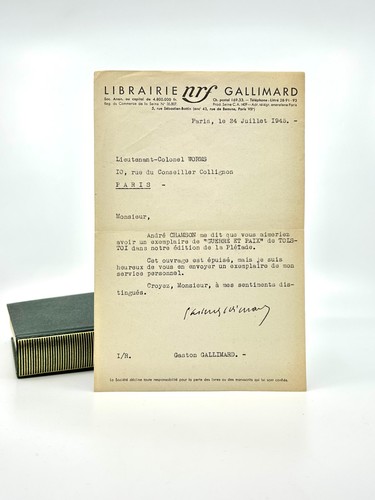 Gaston gallimard lettre - gaston,