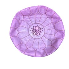 Moroccan Leather Pouf Unstuffed Moroccan Pouf Cover Boho Ottoman Purple Defect