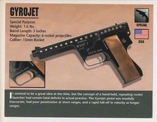 GYROJET PISTOL 13mm MBA Rocket Mark I Hand Gun Firearms PHOTO CARD