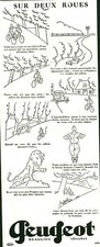 Antique 1929 Peugeot Two-Wheeled Magazine Advertising