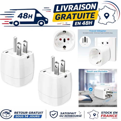 Adaptateur prise usa pièces - adaptateur, 2