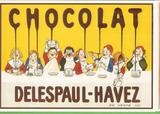"Illustrator" postcard chocolate DELESPAUL-HAVEZ - DRAWING: children's board