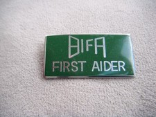 Vintage BIFA FIRST AIDER enamel badge medical service