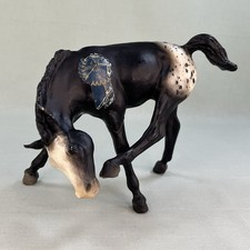 Vintage Breyer Horse Black Appaloosa Scratching Foal- Blue Ribbon Sticker