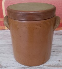 Pot à sel n°2 grès vernissé avec couvercle made in France excellent état