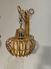 Louis Sognot - Two Wall lamps - Bamboo, Parchment, Rattan - Mid century wall lamp