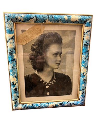 Ancien cadre photo sous verre - ancien,