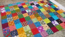 Couvre-lit indien Patchwork floral Fait main Inde Coton King Multicolore A