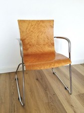 Chaise bois et métal chromé,