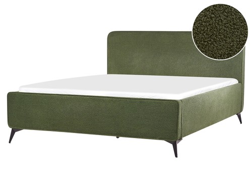 Lit double moderne bouclé - lit,