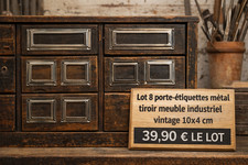 Lot 8 porte-étiquettes métal