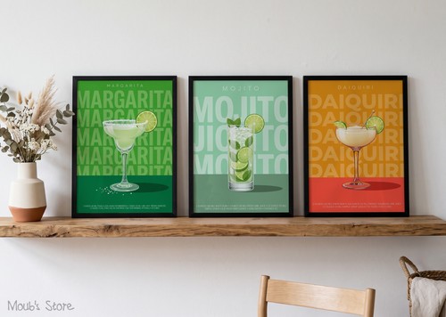 Poster cocktail affiche a4 - cocktail,