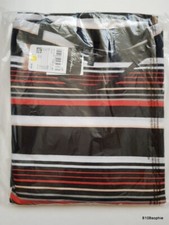 ULLA POPKEN - T-shirt 52/54 rayé noir rouge orange gris Regular NEUF 29,99€