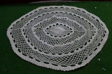 ANTIQUE CROCHET MADE TABLECLOTH DECOR PLANT SADDLE BROTH 