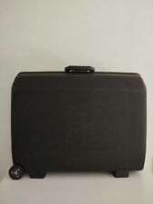 Samsonite Ancienne Valise Rigide Gris Moyenne Hard Case Vintage Rare Sans Clé