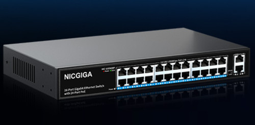 Nicgiga switch poe gigabit - poe, 26