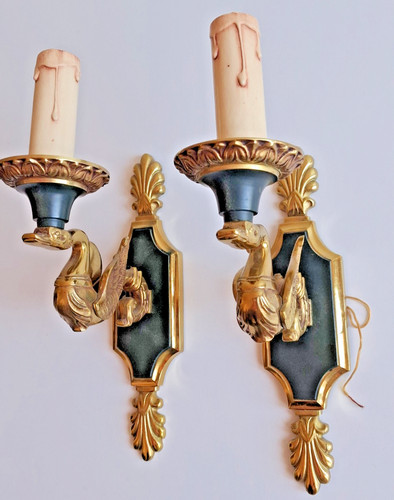 Paire appliques murales - , lucien