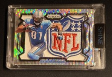 Calvin Johnson Prizm Pulsar Lions NFL Shield Patch Card Art 1/1 By SHINE Cards