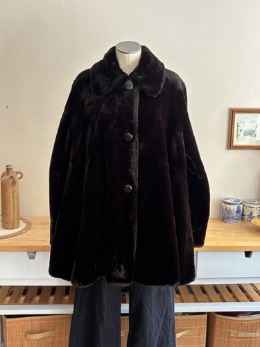Manteau fausse fourrure marron - fourrure,
