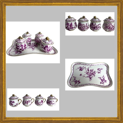 Pots crème sur plateau en - 4,