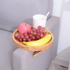 Sofa side table wooden sofa tray to clip foldable