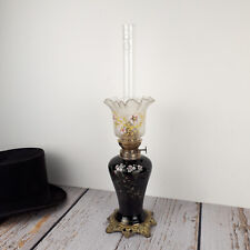 Antique Porcelain & Brass Oil Lamp Craft Decor Inspired May Blossom