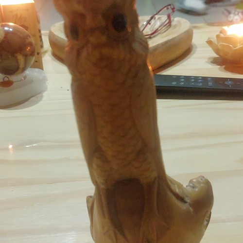 Statuette chouette sur socle