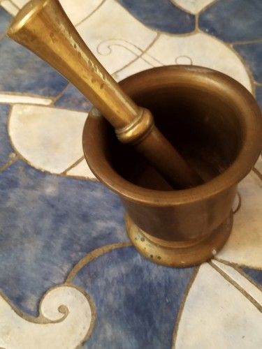 Pilon mortier bronze poli - pilon,