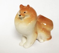 Lomonosov Porcelain Figurine Dog Spitz Small 3 1/4 inches long