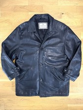 Manteau long noir en cuir de