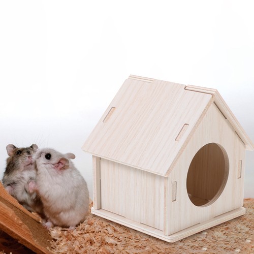 Wooden hamster house ivory - wooden,