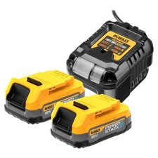 Pack 2 batteries POWERSTACK XR 18V 1.7Ah Li-Ion + chargeur DEWALT