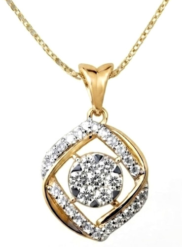 Pendentif diamant naturel rond - diamant,
