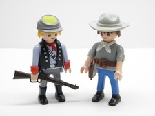 Playmobil Custom Western Civil War FarWest Cowboy Confederate Army Duo Southern