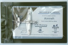 P51 Mustang Investment Caster Fighter -Bomber Aircraft .999 Handcrafted Silver