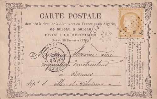 Carte postale precurseur - carte,