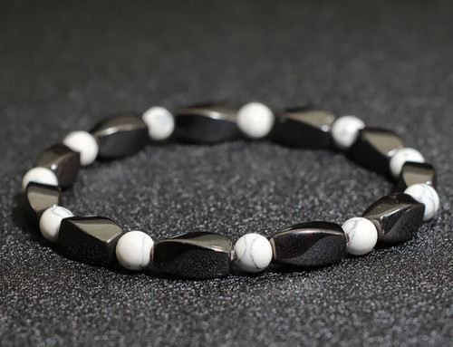 Bracelet perles hématite - perles,