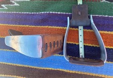 STIRRUPS - Slanted Crooked Angled Aluminum Ranch Roping Saddle Western