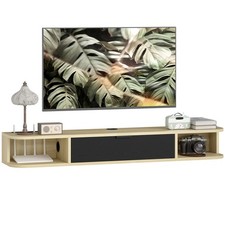 HOMCOM Meuble TV suspendu