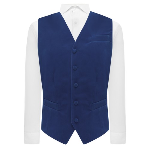 Gilet velours bleu royal - velours,
